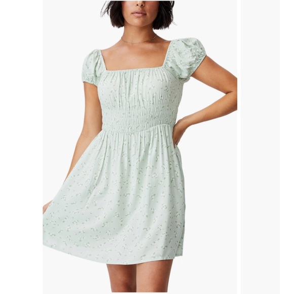 Cotton On Dresses & Skirts - Cotton On Woven Frankie Puff Sleeve Shirred Fit & Flare  Mini Dress
